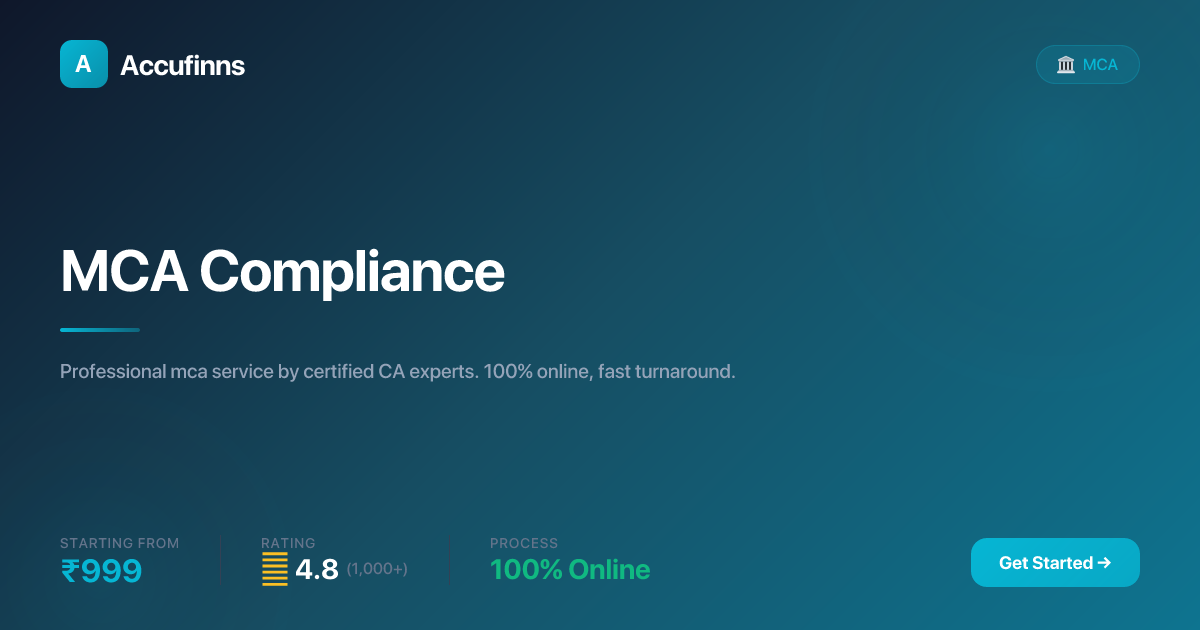 MCA Compliance — ROC Filing, Annual Returns & Corporate Services